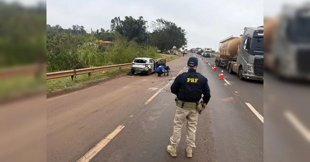 Carro submerge após capotamento na BR-376 e acidente deixa três jovens mortas
