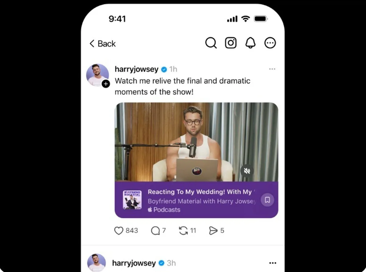 Threads incorpora los pódcast y herramientas para que los creadores puedan promocionarlos