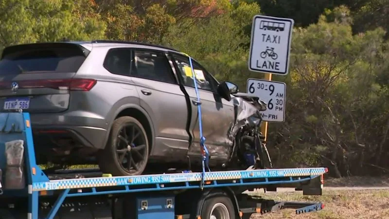 Elderly man fighting for life after Perth police pursuit crash