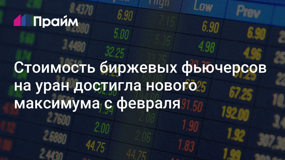 Стоимость биржевых фьючерсов на уран достигла нового максимума с февраля