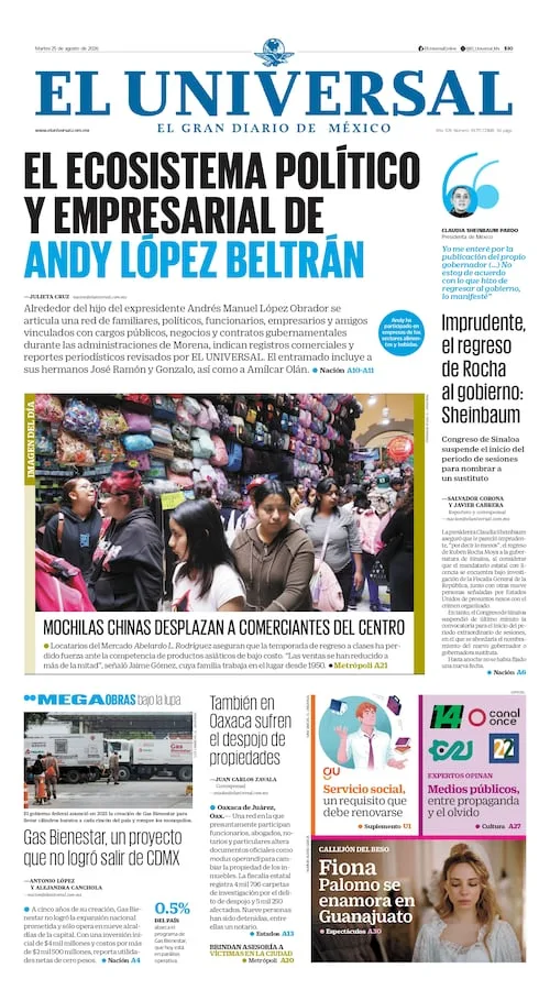 Portada impresa del 25 de agosto de 2026
