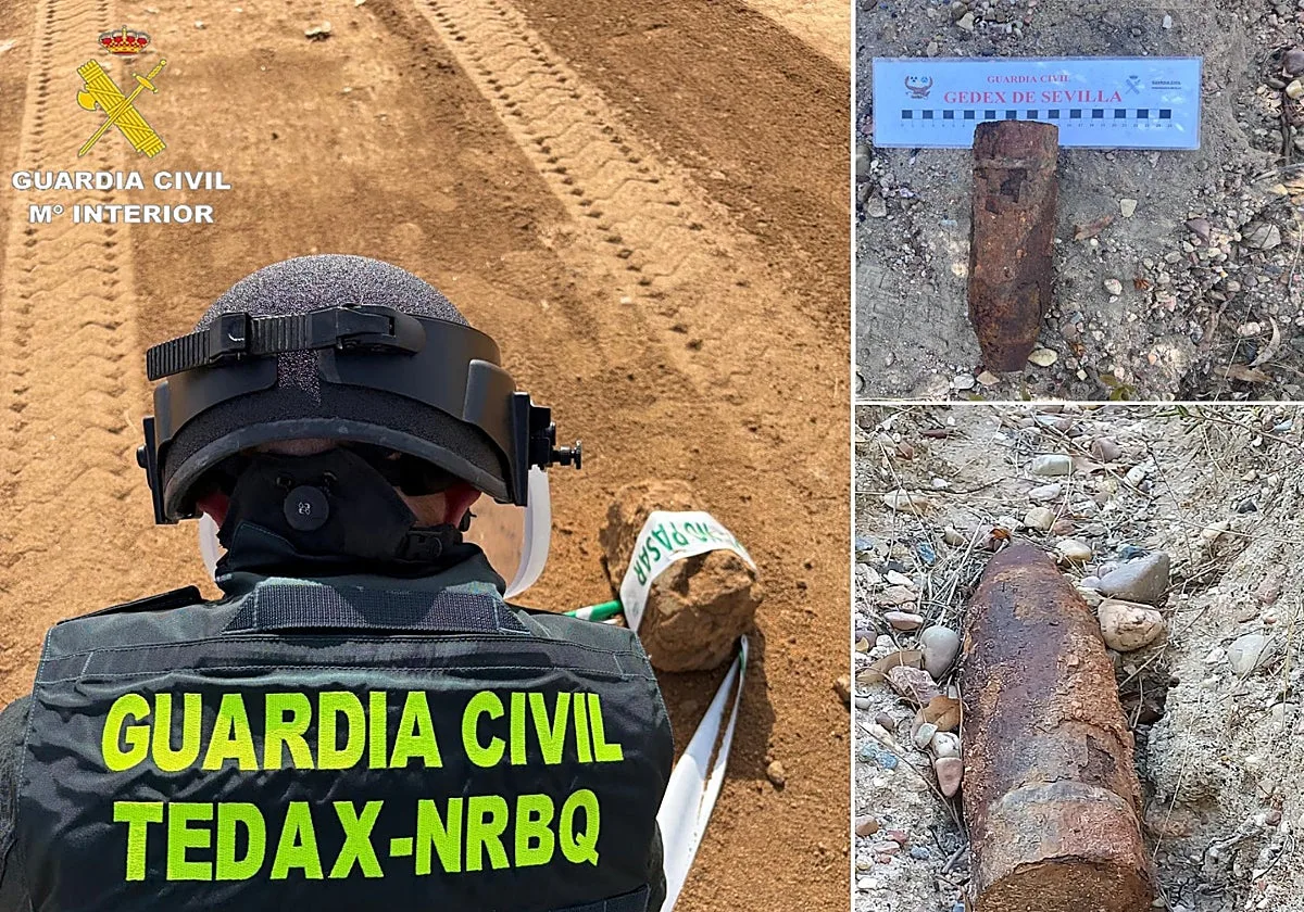 La Guardia Civil detona un proyectil de la Guerra Civil descubierto por un cazador en La Puebla del Río