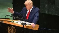 Annihilation, AI and a walkout - key moments from Trump's UN speech