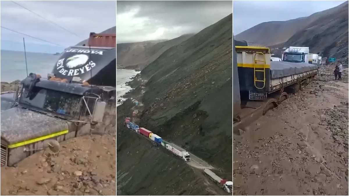 Deslizamento de Terra do sul do Peru soterra caminhões e bloqueia rodovia; veja VÍDEO