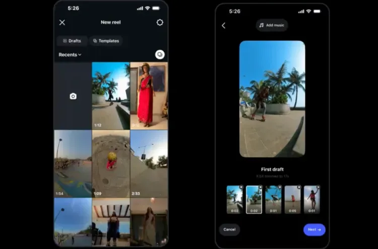 Instagram lança recurso que edita clipes de Reels automaticamente