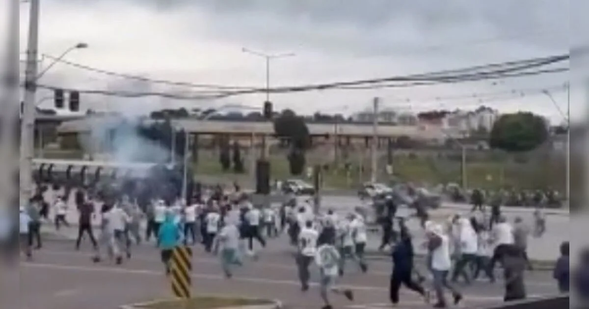 Briga entre torcedores do Athletico e do Palmeiras gera tumulto em Curitiba