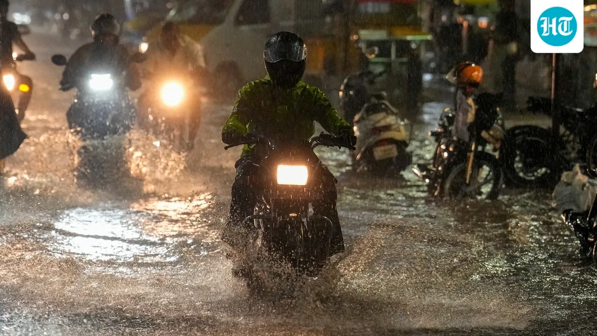 Rain lashes Chennai as northeast monsoon gets active in Tamil Nadu; roads flooded, traffic snarls | Visuals