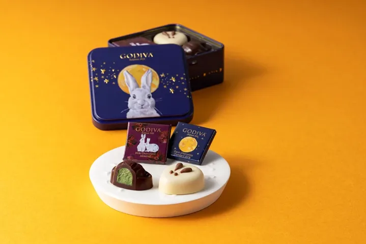 Godiva Japan hops into tsukimi season with bunny and moon-themed chocolate assortments