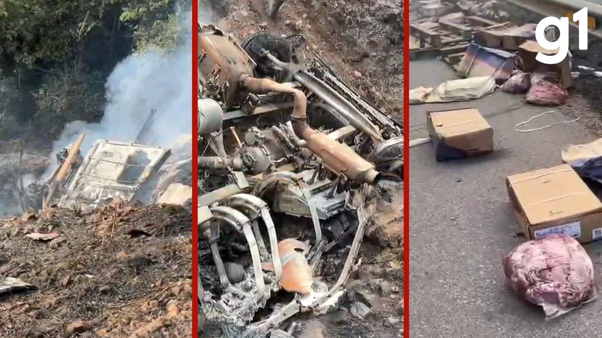 Motorista morre após carreta se envolver em acidente e cair em barranco em Cáceres (MT); vídeo