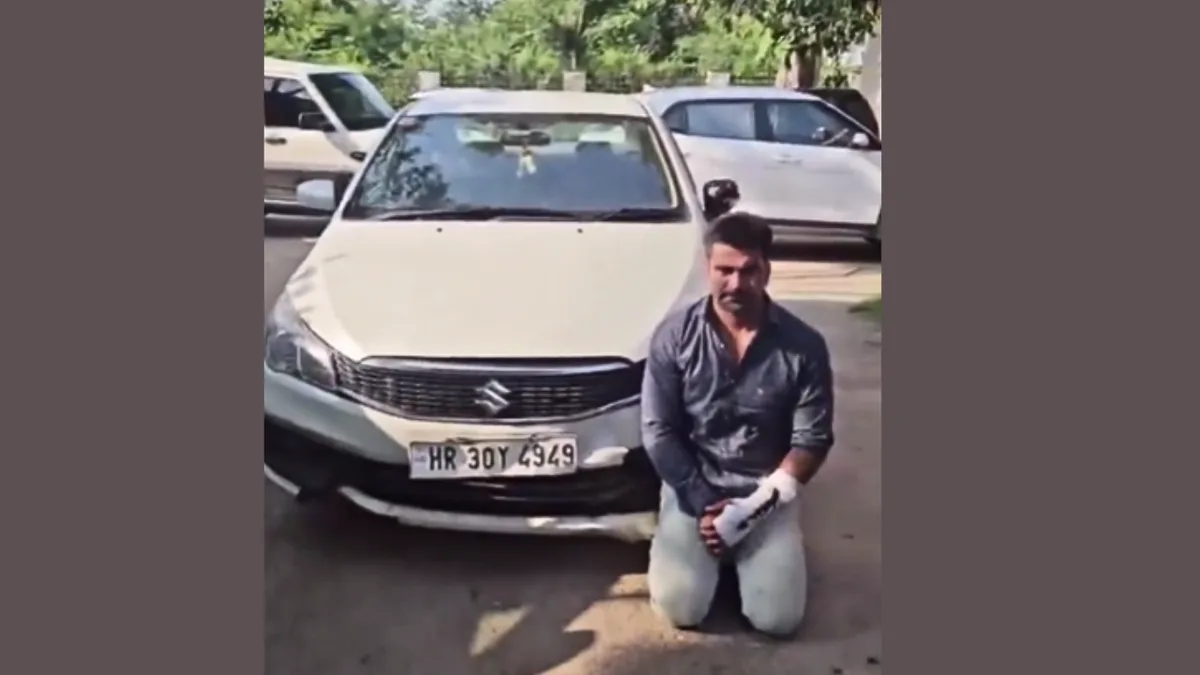 Gurgaon hit-and-run case: Accused made to kneel before car after arrest - watch