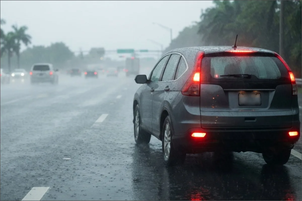 Manejar bajo la lluvia en Florida: la regla de las luces que muchos conductores pasan por alto