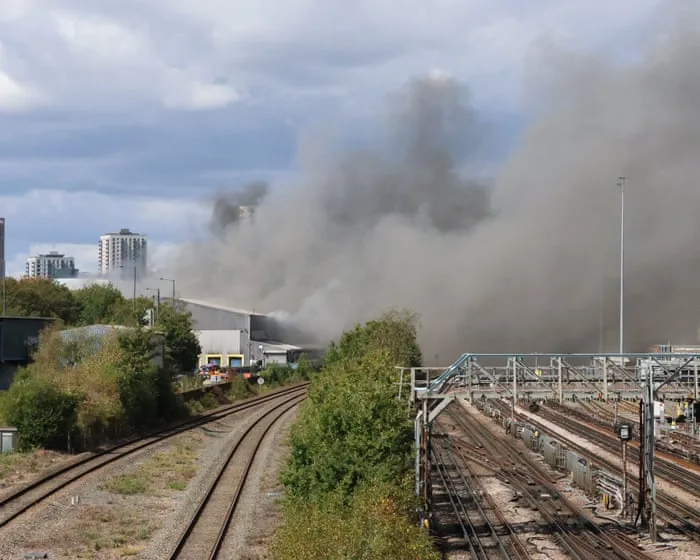 Large fire near Wembley Stadium disrupts tube and rail services