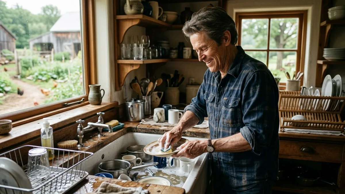 Willem Dafoe, 71 anos: “Nunca estou mais feliz do que lavando louça, limpando esterco de animais ou fazendo coisas simples”