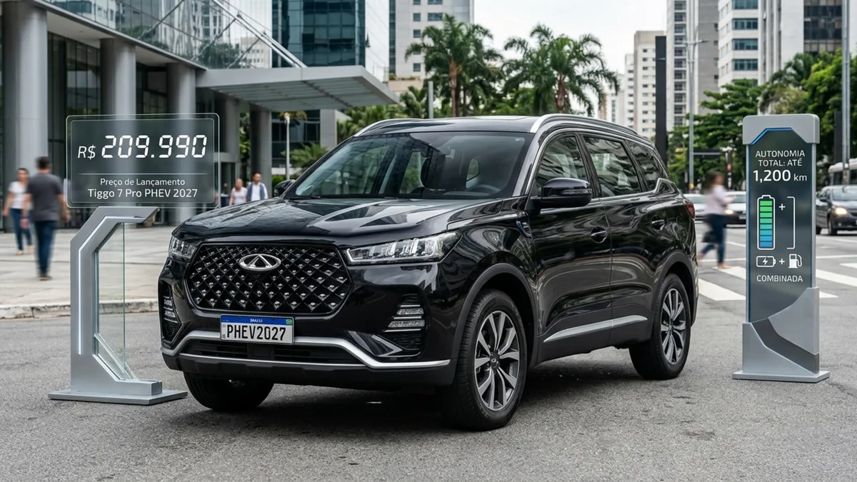 Nem elétrico puro nem híbrido convencional: SUV de R$ 209.990 combina recarga na tomada, sete anos de garantia e autonomia total de até 1.200 km