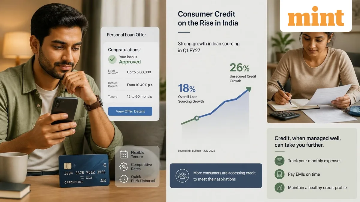 Personal loans jump 32% in Q1 FY27: How home, auto and consumer loans compare — and what borrowers should watch