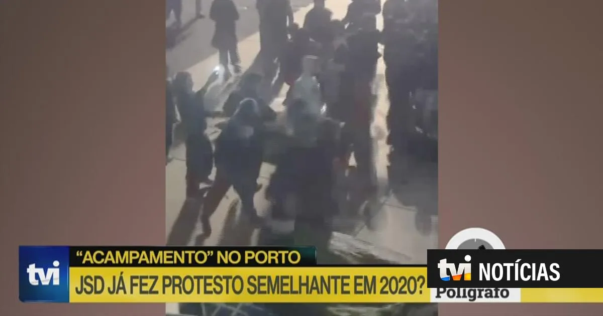 Polígrafo. JSD fez protesto semelhante ao acampamento do Porto em 2020?