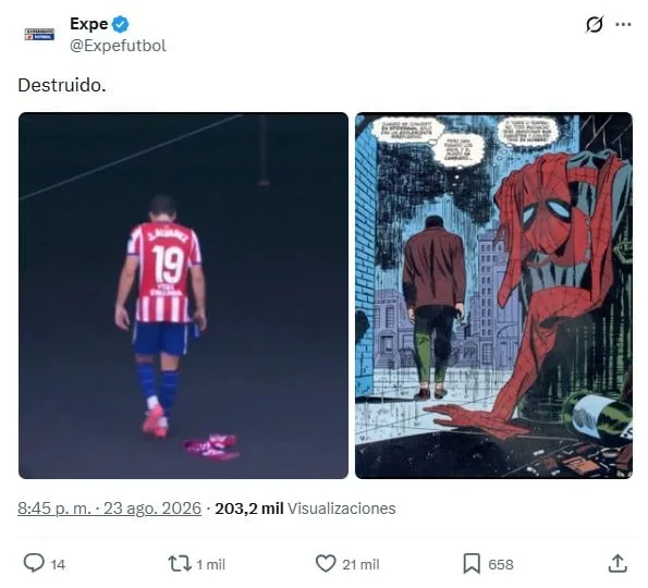 Julián Alvarez, objetivo de los memes de la jornada