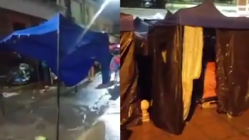DRAMÁTICOS VIDEOS: Carpas de damnificados por los terremotos colapsaron tras las fuertes lluvias que cayeron en Caracas