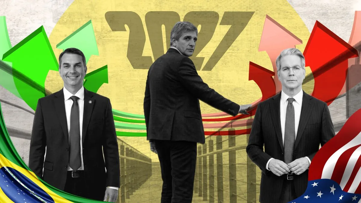 Lo que se dice en las mesas: Flávio Bolsonaro y Scott Bessent dan aire a Luis Caputo, pero el mercado le pasa la factura de la actividad