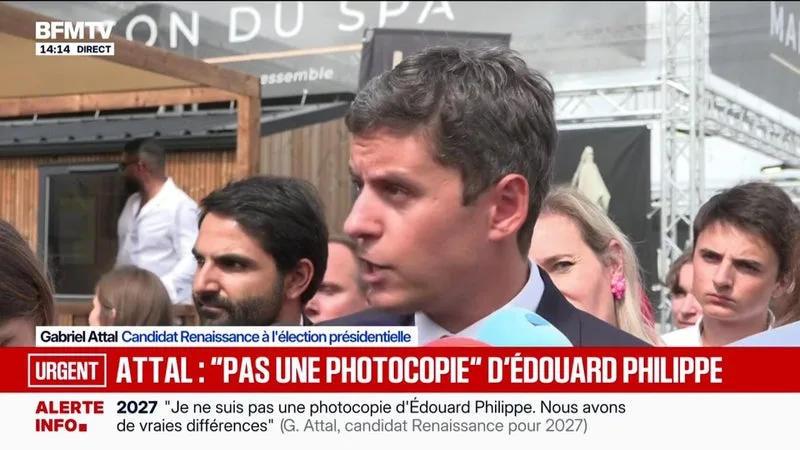 "On n'est pas des photocopies avec Édouard Philippe", affirme Gabriel Attal, candidat Renaissance à l'élection présidentielle