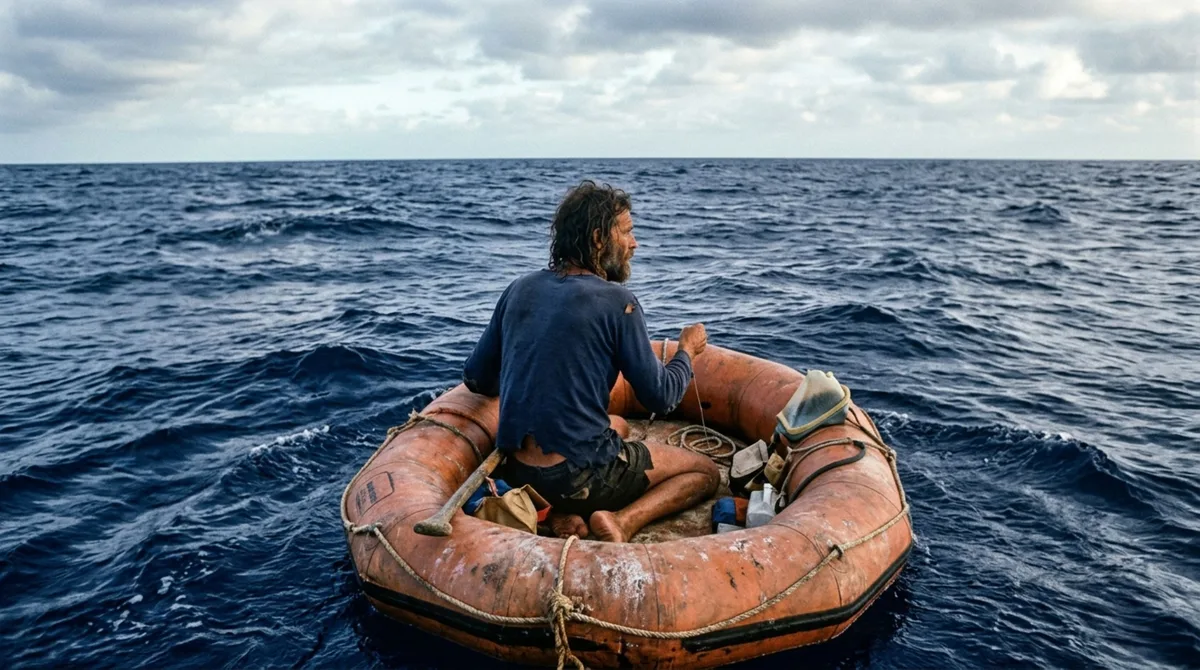 Depois de cair no mar durante uma tempestade e perder praticamente todos os suprimentos, um navegador permaneceu 76 dias sozinho em uma pequena balsa inflável atravessando milhares de quilômetros do Atlântico antes de ser encontrado vivo