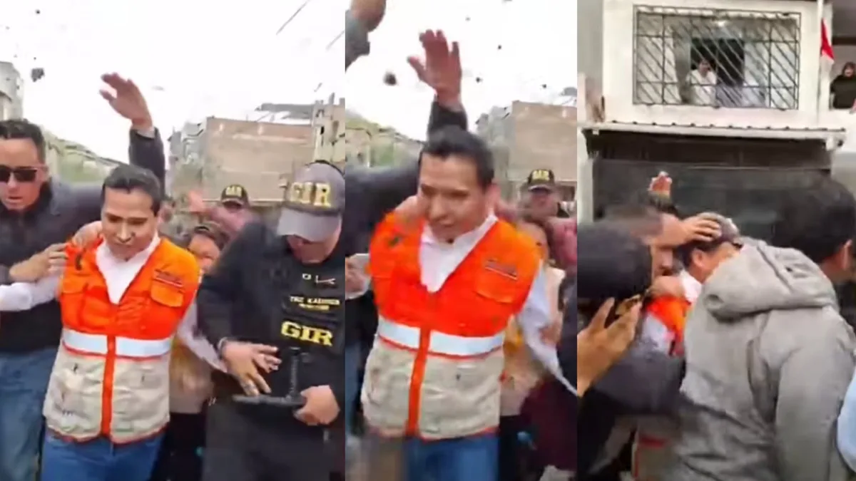 Vecinos de Villa El Salvador lanzan piedras y barro contra alcalde durante reclamos por colapso de diez buzones de desagüe