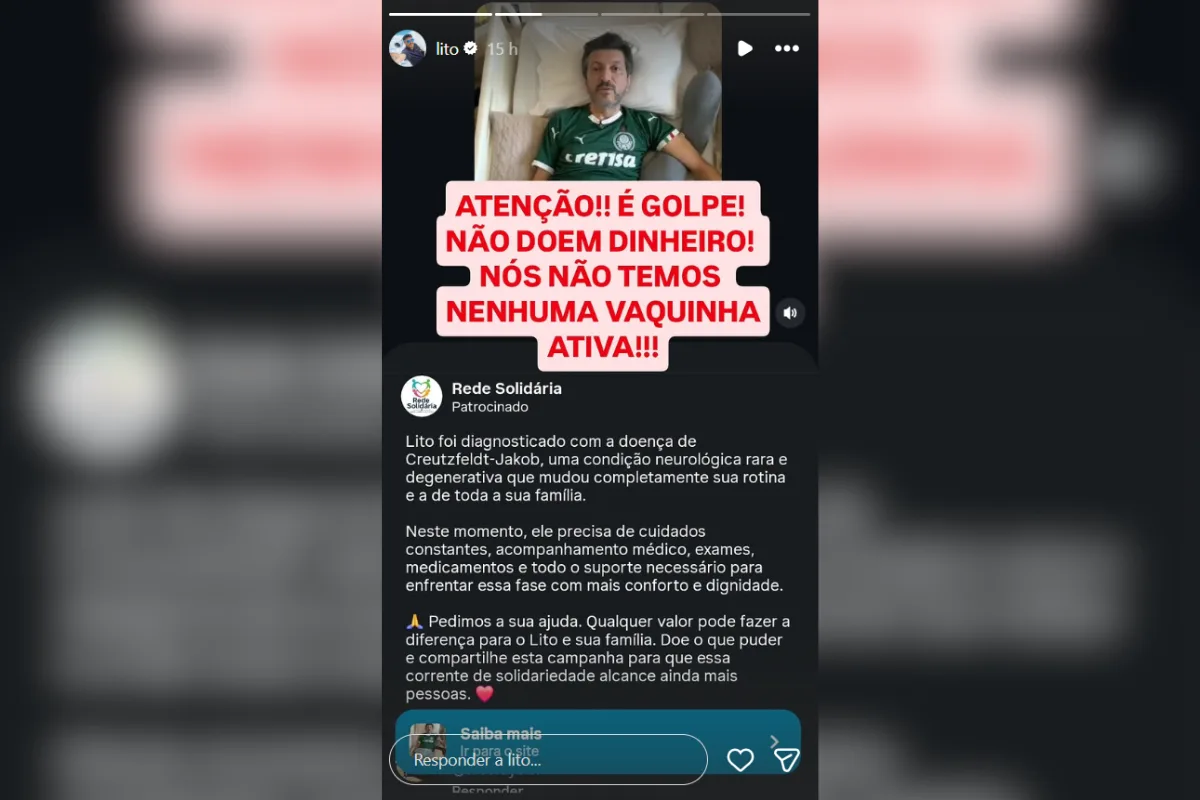 Familiares de Lito Sousa alertam para vaquinha falsa nas redes sociais