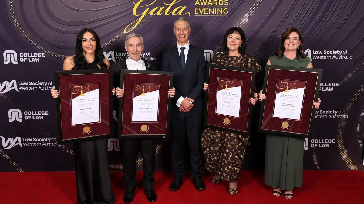 Four WA lawyers and firms recognised in Community Service Law Awards for years of pro bono service