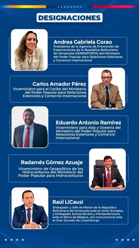 Delcy Rodríguez anuncia nuevos nombramientos en el Ejecutivo