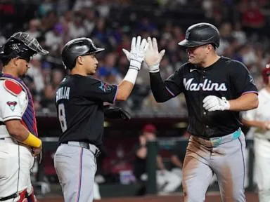 Marlins hold off Diamondbacks 4-3 with Sandy Alcantara getting 1st career save