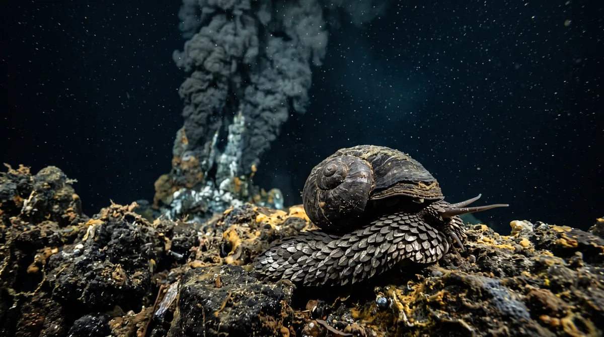 Um caracol vive perto de água superaquecida e veste metal: a armadura cresce sobre o próprio corpo no fundo do oceano