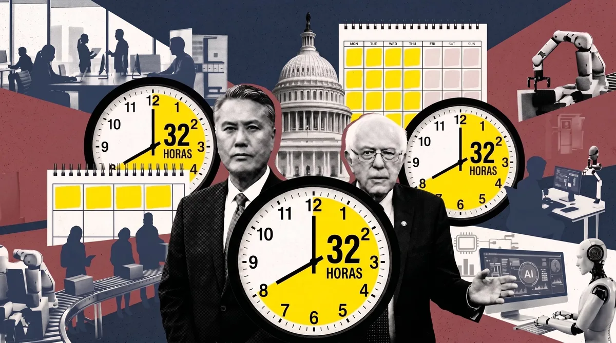 Presentan una ley para reducir la semana laboral a 32 horas sin recorte de sueldo en Estados Unidos