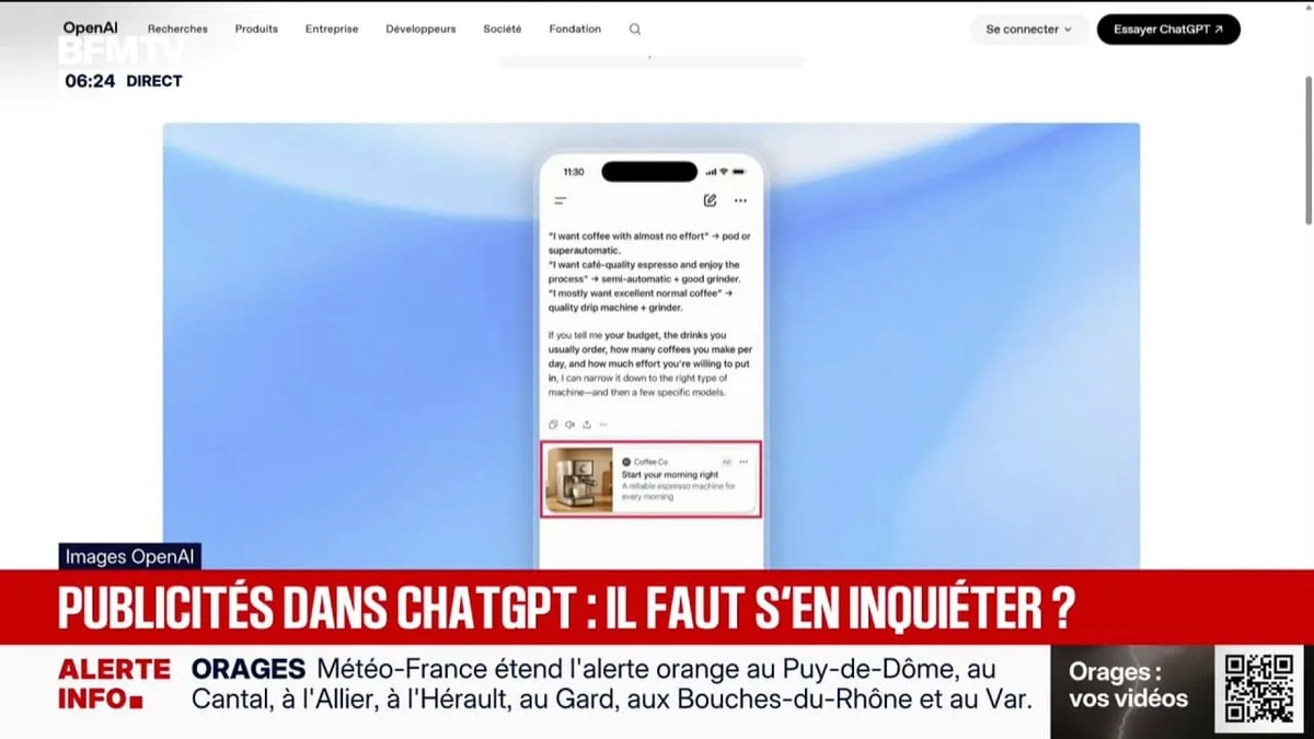 OpenAI va introduire la publicité dans ChatGPT en France: faut-il s'en inquiéter?