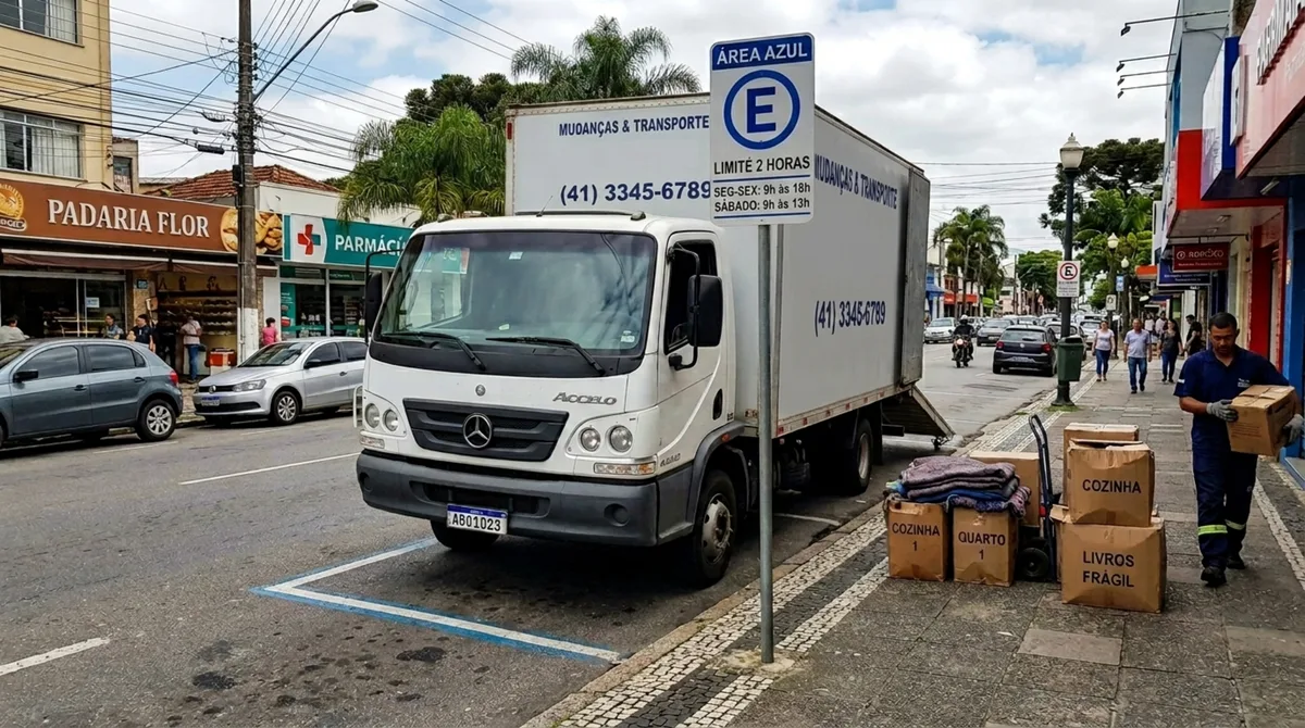 Caminhões de mudança podem estacionar em vaga de zona azul por quanto tempo?