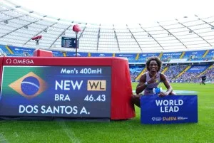 Piu faz história: Alison dos Santos bate recorde mundial dos 400m com barreiras