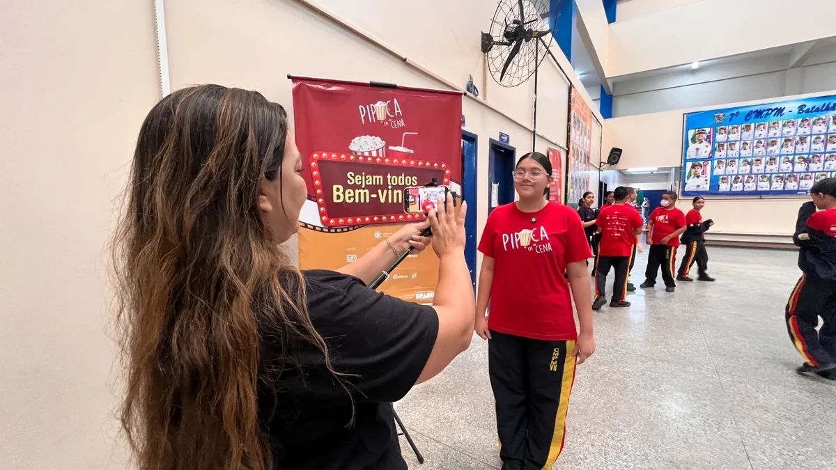 “3, 2, 1... gravando!”: Pipoca em Cena retoma oficinas de audiovisual em escolas públicas de Manaus nesta quarta