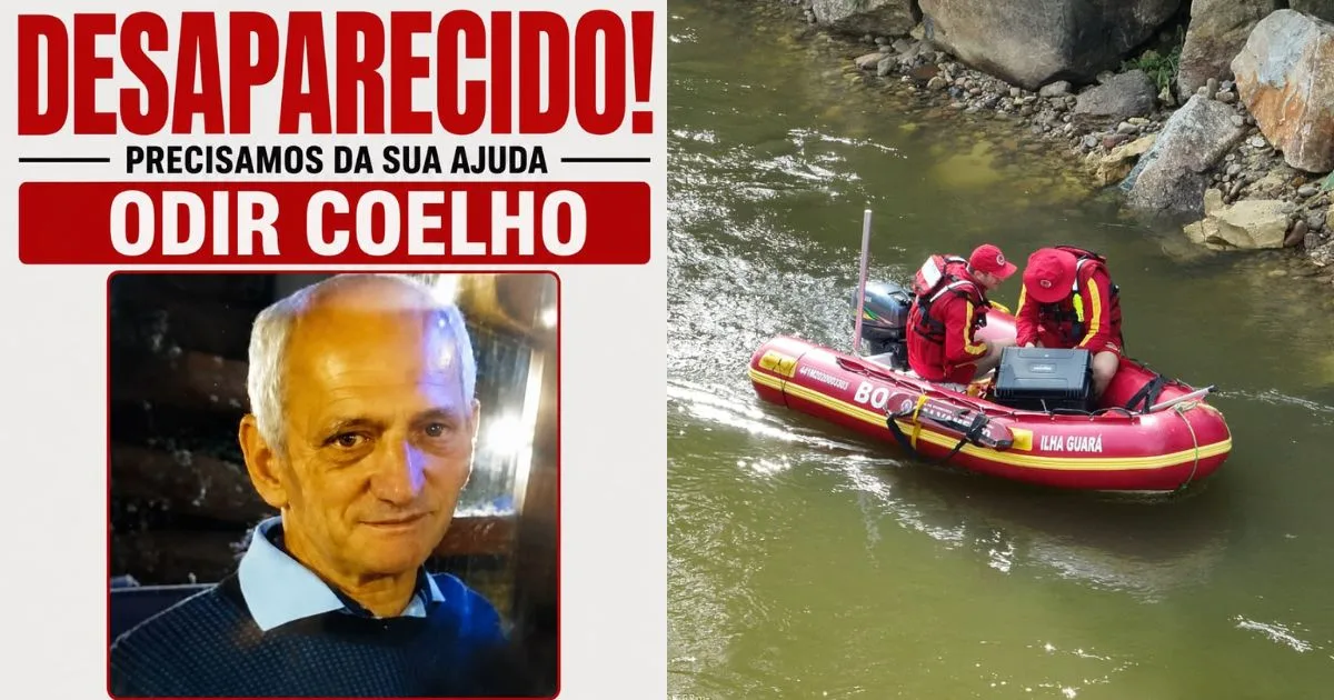 Bombeiros entram no terceiro dia de buscas por menino de seis anos e homem desaparecidos no mesmo trecho do Rio Cubatão na Grande Florianópolis