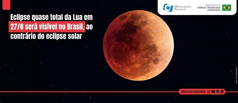 Com transmissão ao vivo, eclipse quase total da lua poderá ser visto em MS