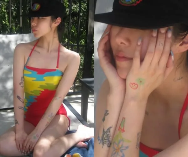 마마무 휘인, 빈티지 수영복 입었더니..온몸 도배한 문신 '몸매보다 눈길 가네' [핫피플]