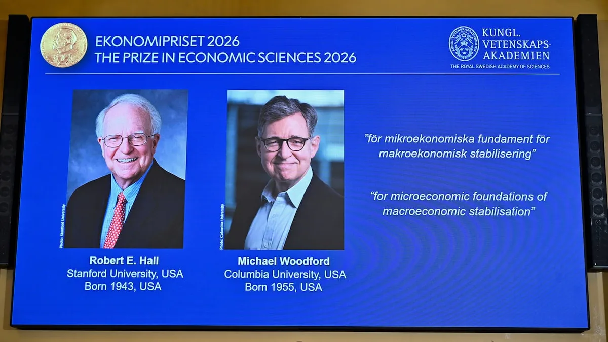 Nobel memorial prize in economics awarded to Robert E. Hall and Michael Woodford