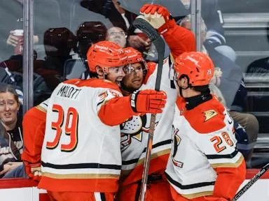 Judd Caulfield scores first NHL goal to help the Ducks beat the Jets 5-1