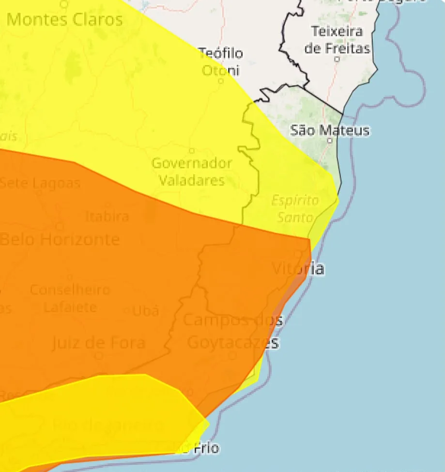 Frente fria mantém ES sob alertas de chuvas e tempestades até quinta (24)