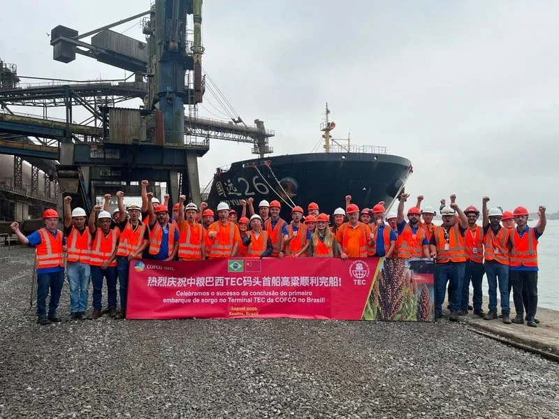 Cofco faz primeiro grande embarque de sorgo brasileiro para a China