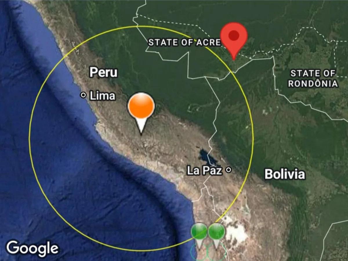 Terremoto no Peru é sentido no Acre; é o segundo tremor percebido no estado em menos de um mês