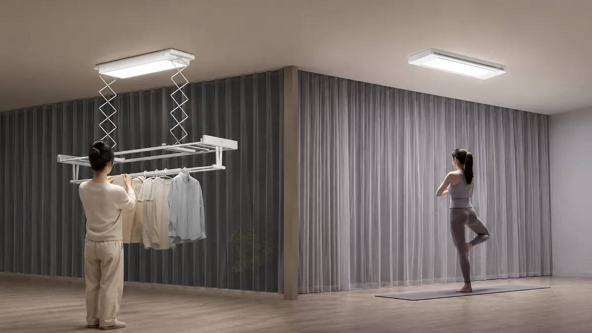 Xiaomi lança varal que se disfarça de luminária quando não está em uso