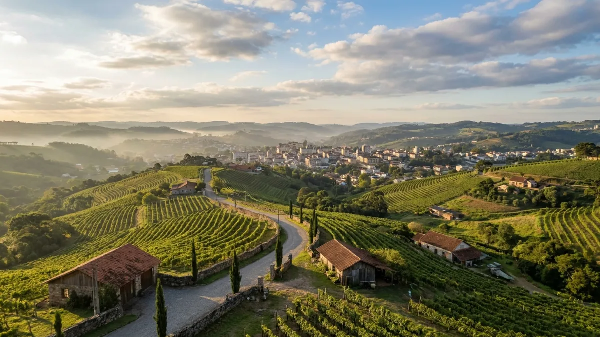 A Capital Brasileira do Vinho é uma cidade da Serra Gaúcha onde imigrantes italianos plantaram videira em 1875 e criaram a primeira Denominação de Origem do país