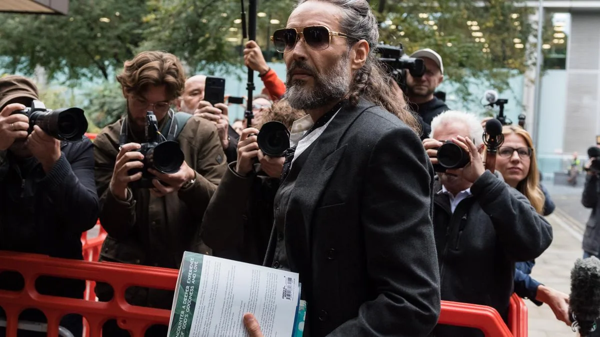Russell Brand prays before court