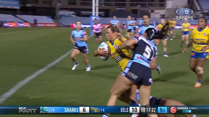 Owen barges past two defenders
