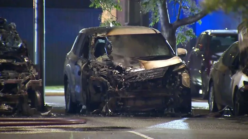 Arsonist sets vehicles ablaze outside prison