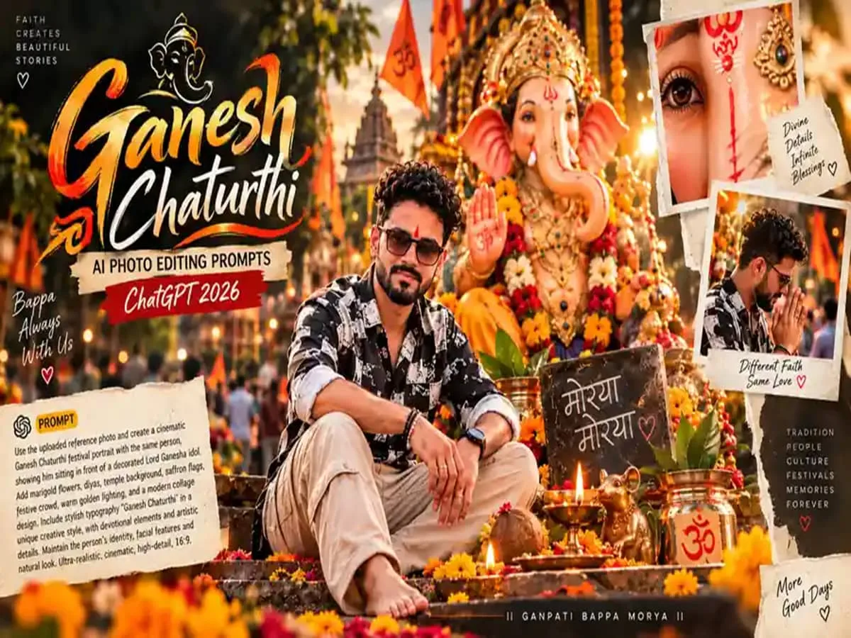 Ganesh Chaturthi 2026: Best AI prompts to create festive Ganpati image